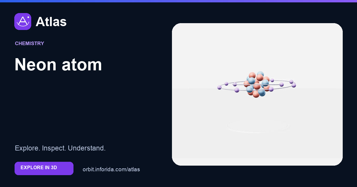 Neon atom on Atlas: preview of the educational 3D model