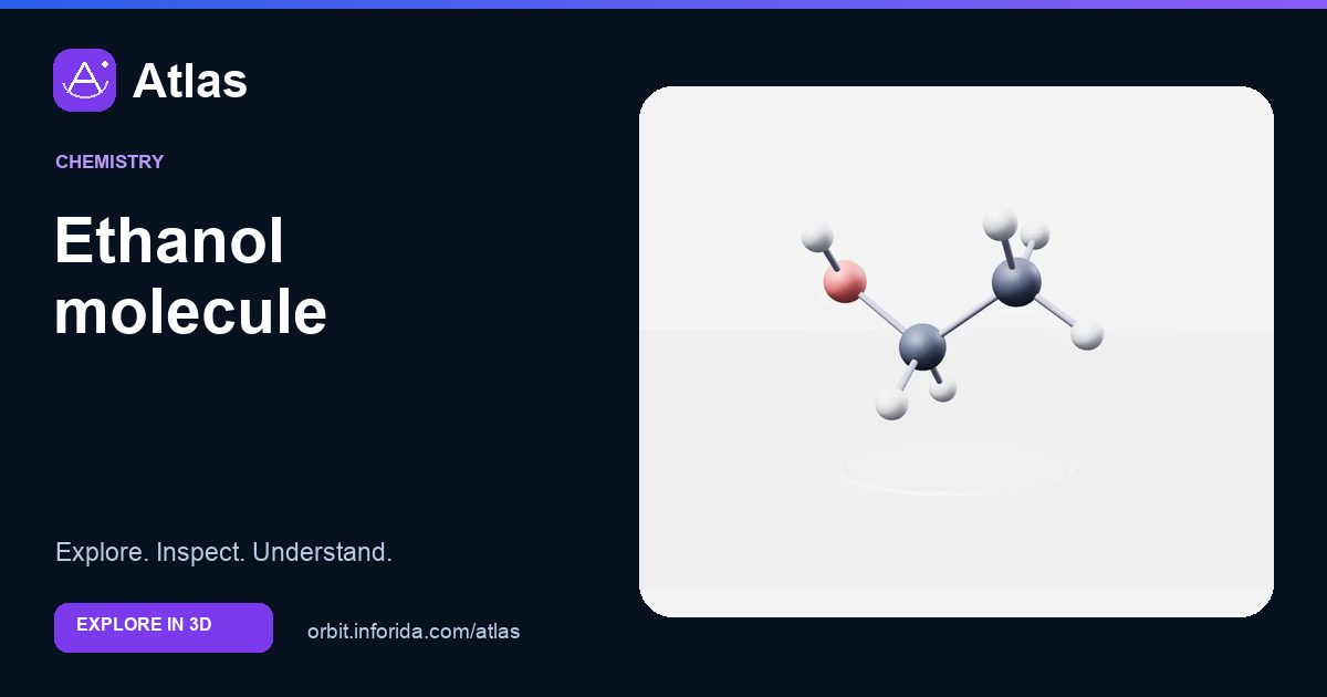 Ethanol molecule on Atlas: preview of the educational 3D model