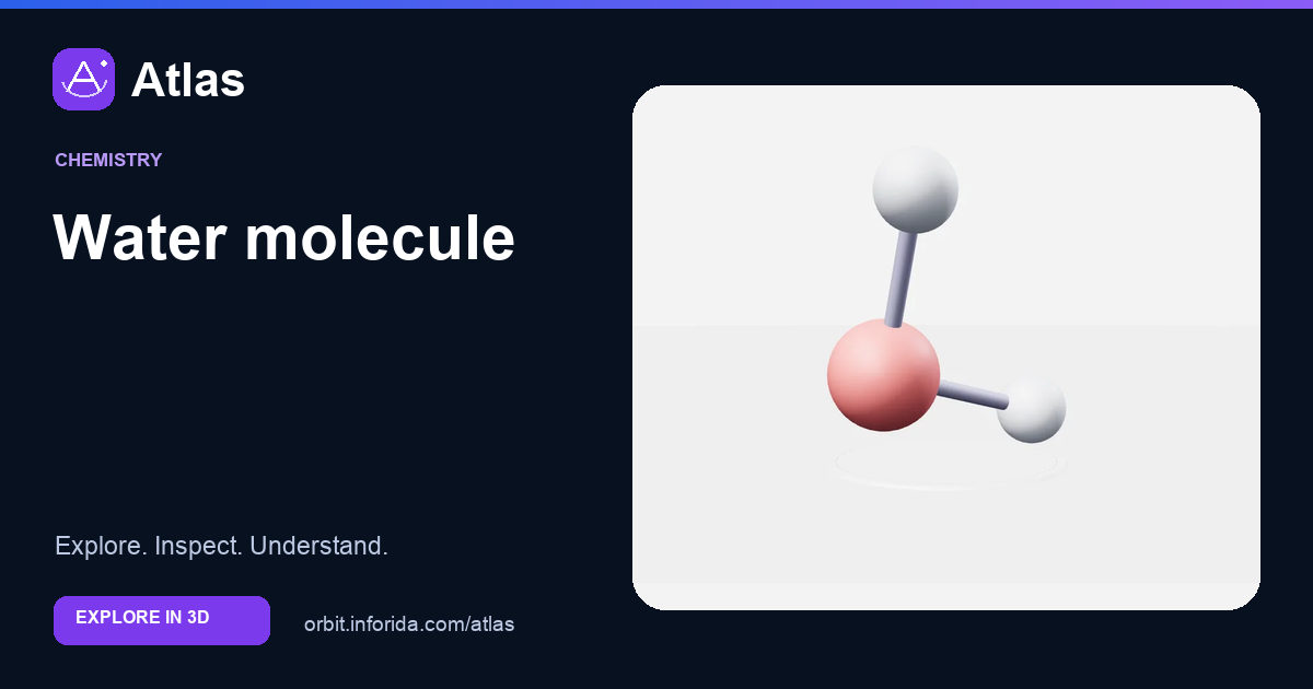 Water molecule on Atlas: preview of the educational 3D model